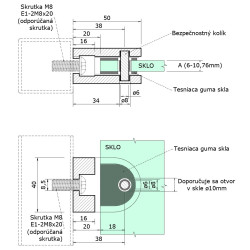 ZAMAK svorka plochá, sklo 6 - 10,76 mm, bez úpravy ZAMAK svorka plochá, sklo 6 - 10,76 mm, bez úpravy